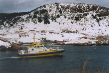 486: The new pilot boat departing Red Island harbour. (circa 2000) [courtesy of Madonna (Bishop) Mulrooney]